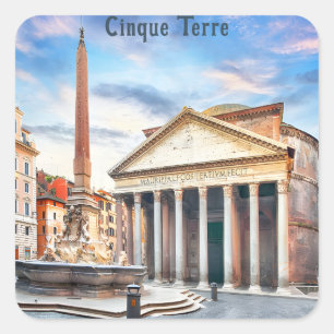 Pantheon Rome Italië Vintage Europa Reizen Vierkante Sticker