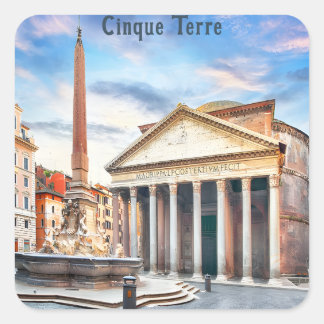 Pantheon Rome Italië Vintage Europa Reizen Vierkante Sticker