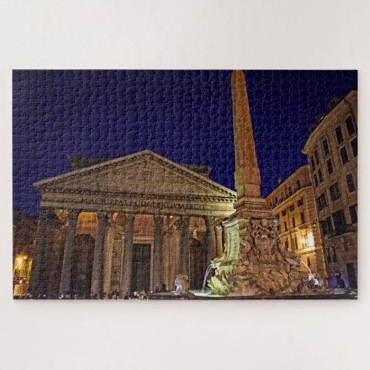 Pantheon van Night - Rome, Italië - 20x30 - 1014 p Legpuzzel (Horizontaal)