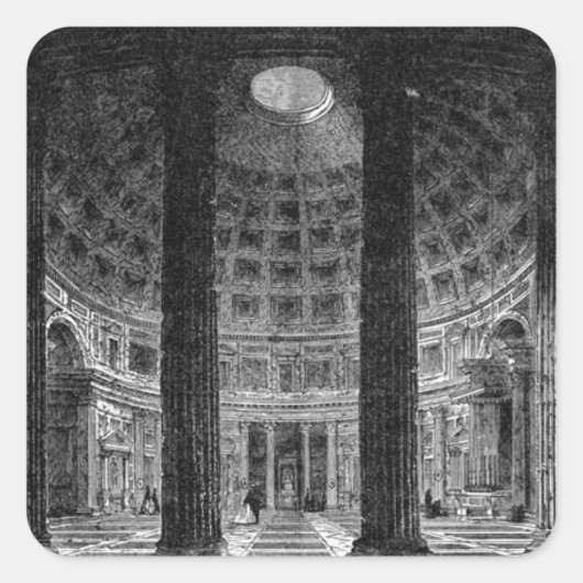 Pantheon Vierkante Sticker (Voorkant)