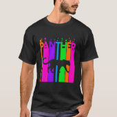 Panther Animal Rainbow Bubble met Silhouette T-shirt (Voorkant)