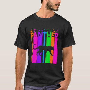 Panther Animal Rainbow Bubble met Silhouette T-shirt