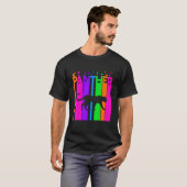 Panther Animal Rainbow Bubble met Silhouette T-shirt (Voorkant volledig)