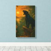 Panther at Dusk — Collector’s Canvas | Orrin (Insitu (Houten vloer))