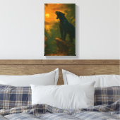 Panther at Dusk — Collector’s Canvas | Orrin Afdruk (Insitu (Slaapkamer))