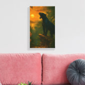 Panther at Dusk — Collector’s Canvas | Orrin Afdruk (Insitu (Woonkamer))