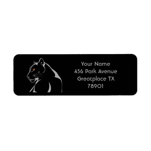  Panther Big Strong Angry Cat Oranje Eyes Etiket (Voorkant)