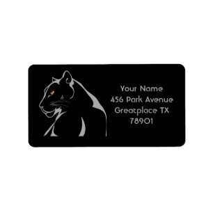  Panther Big Strong Angry Cat Oranje Eyes Etiket