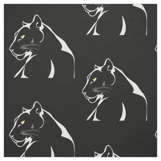  Panther Big Strong Angry Cat Yellow Eyes Stof (Swatch)