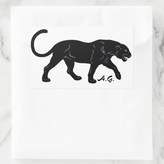 panther black rechthoekige sticker (Tas)