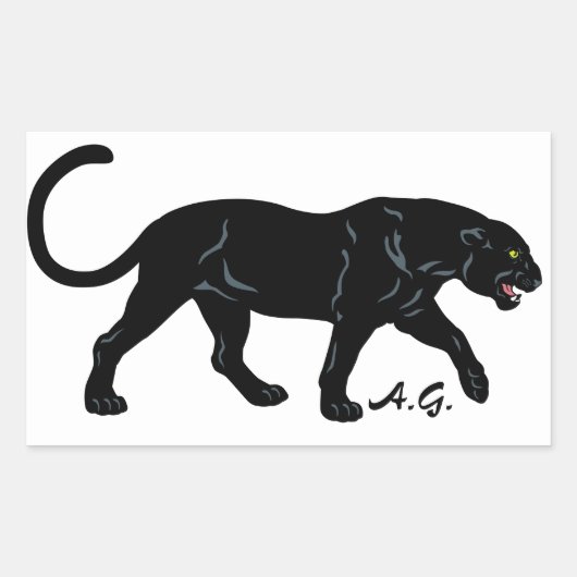 panther black rechthoekige sticker (Voorkant)