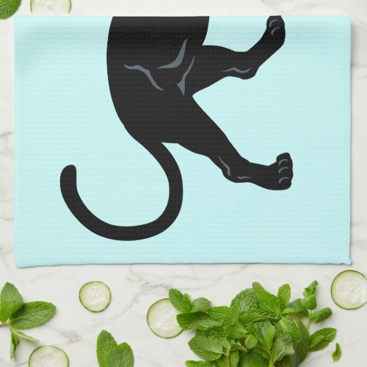 panther black theedoek (Gevouwen)