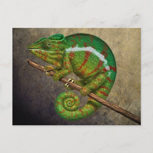 Panther Chameleon Digital Painting Briefkaart (Voorkant)