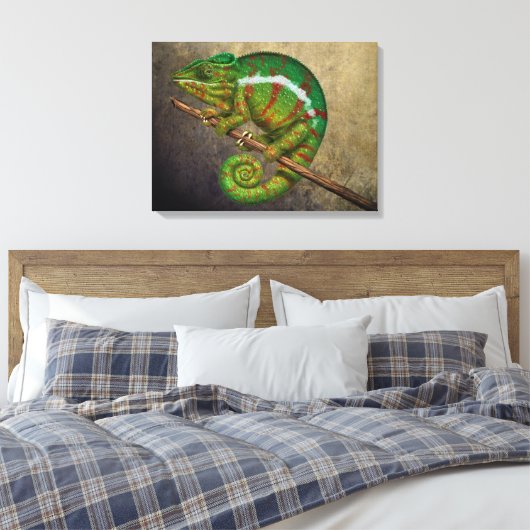 Panther Chameleon Digital Painting Canvas Afdruk (Insitu (Slaapkamer))