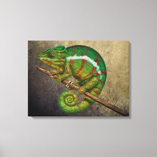 Panther Chameleon Digital Painting Canvas Afdruk (Voorkant)