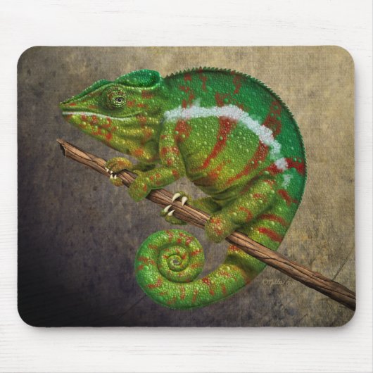 Panther Chameleon Digital Painting Muismat (Voorkant)