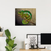 Panther Chameleon Digital Painting Poster (Thuiskantoor)