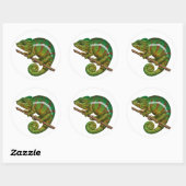Panther Chameleon Digital Painting Ronde Sticker (Vel)