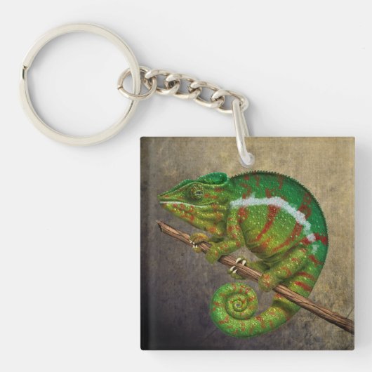 Panther Chameleon Digital Painting Sleutelhanger (Voorkant)