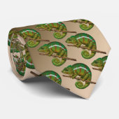 Panther Chameleon Digital Painting Stropdas (Opgerold)