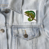 Panther Chameleon Digital Painting Vierkante Button 5,1 Cm (In situ)