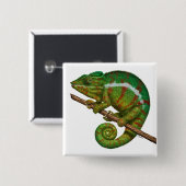 Panther Chameleon Digital Painting Vierkante Button 5,1 Cm (Voorkant /achterkant)