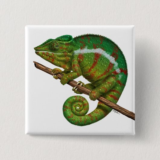 Panther Chameleon Digital Painting Vierkante Button 5,1 Cm (Voorkant)