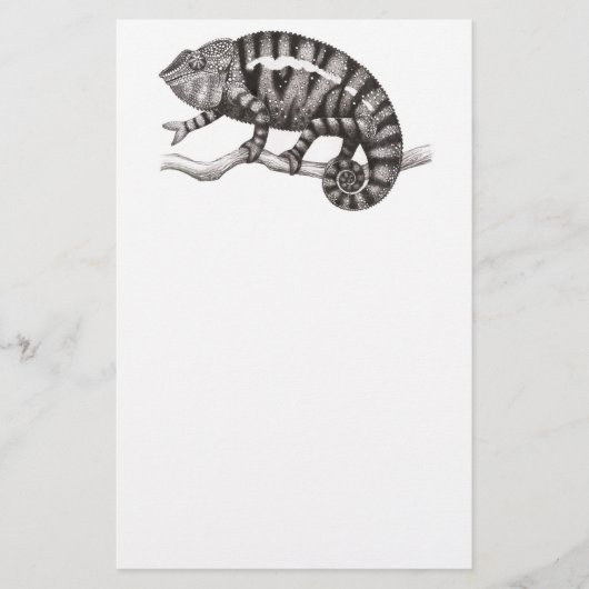 Panther Chameleon Study Stationery Briefpapier (Voorkant)