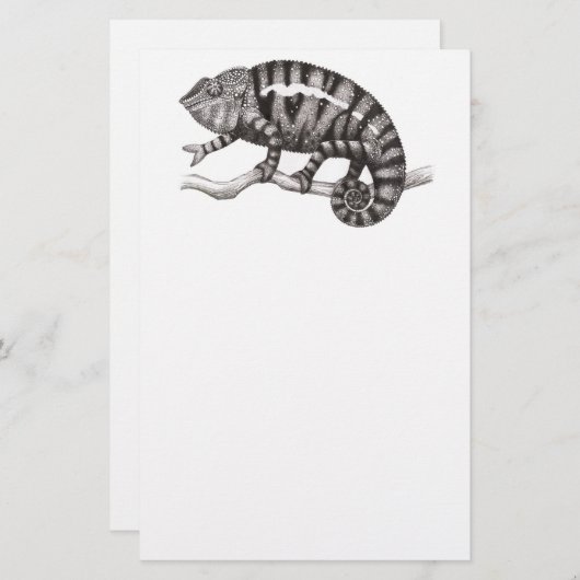 Panther Chameleon Study Stationery Briefpapier (Voorkant / Achterkant)