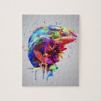 Panther Chameleon Waterverf Jigzaag Puzzle Legpuzzel