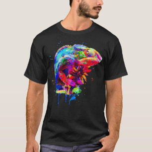 Panther Chameleon Waterverf Rainbow Color T-shirt