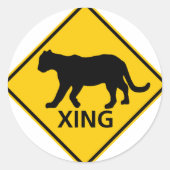 Panther Crossing Highway Ronde Sticker (Voorkant)