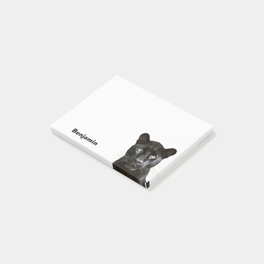 Panther Dierenportret Cool Gepersonaliseerde Naam Post-it® Notes (Schuin)