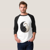 Panther en Crane Yin Yang Ink Art T-shirt (Voorkant volledig)