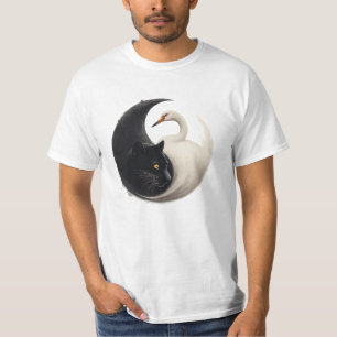Panther en Crane Yin Yang Ink Art T-shirt