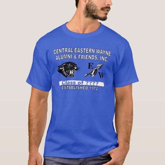 Panther en Trending EW Deep Royal Blue T-shirt (Voorkant)