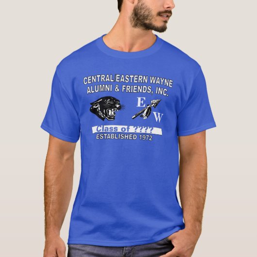 Panther en Trending EW Deep Royal Blue T-shirt (Voorkant)