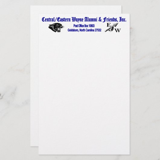 Panther- en trendwerk briefpapier (Voorkant / Achterkant)