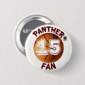 Panther Fan Basketball Button, gesponsord door BAB Ronde Button 5,7 Cm (Voorkant /achterkant)