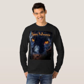 Panther foto Zwart Kattenogen Sinaasappel Hallowee T-shirt (Voorkant volledig)