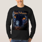 Panther foto Zwart Kattenogen Sinaasappel Hallowee T-shirt (Voorkant)