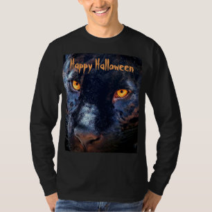 Panther foto Zwart Kattenogen Sinaasappel Hallowee T-shirt