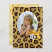 Panther Fur verjaardag uitnodiging (Voorkant / Achterkant)