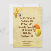 Panther Fur verjaardag uitnodiging (Achterkant)