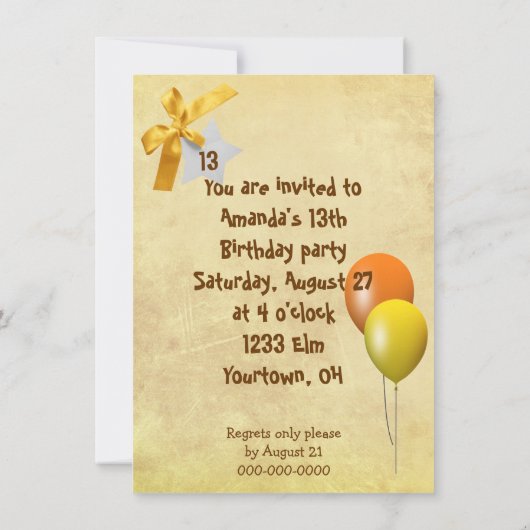 Panther Fur verjaardag uitnodiging (Achterkant)