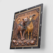 Panther Goat Close Up Friends Vierkante Klok (Hoek)