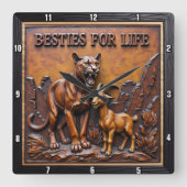 Panther Goat Dark Forest Vierkante Klok (Voorkant)