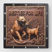 Panther Goat Detailed Animal Vierkante Klok (Voorkant)