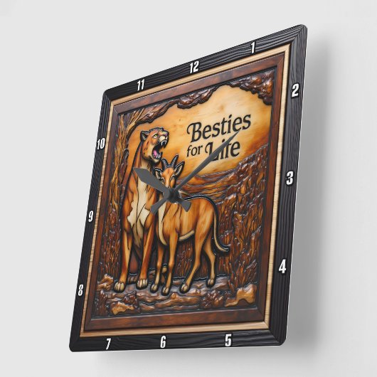 Panther Goat Textured Forest Vierkante Klok (Hoek)