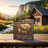 Panther Goat Textured Forest Vierkante Klok